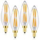 Lâmpada LED LVYE E12 8W 850lm 2700K regulável 100W Equiv, pacote com 4 Lâmpada LED LVYE E12 8W 850lm 2700K regulável 100W Equiv, pacote com 4