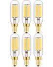 Lâmpada LED LVYE regulável T6 6W E12 branca macia 3000K 600lm, pacote com 6