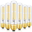 Lâmpada LED LVYE T10 6W 3000K 600LM regulável E26 120V, pacote com 6