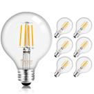 Lâmpada LED Mastery Mart G25 Globe 5,5 W 2700 K branca macia, pacote com 6