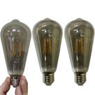 Lampada Led Multi Filamento 30W Fume Luz Kit 3 Uni Iluminaçao Casa Quarto Sala Garagem Branco Quente Decoraçao Vintage