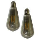 Lampada Led Multi Filamento Fume 30W Retro Kit 2 Uni Vintage Bivolt Quarto Sala Casa Varanda Luz Iluminaçao Ambiente