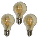Lampada Led Multifilamento 30w Kit 3 Uni Decoraçao Iluminaçao Vintage Quarto Sala Garagem Luz Retro Branco Quente Ambar
