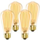 Lâmpada LED Owilukie E26 6W 2200K 400lm Vintage Amber, pacote com 4
