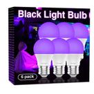 Lâmpada LED preta Onforu 15W A19 E26 385-400nm, pacote com 6