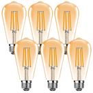 Lâmpada LED ProCrus ST19 Vintage 2,5 W E26 2500K branca quente, pacote com 6