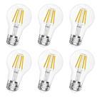 Lâmpada LED Qingmiao A19 E26 Base regulável 4W 400lm 3000K, pacote com 6 Lâmpada LED Qingmiao A19 E26 Base regulável 4W 400lm 3000K, pacote com 6