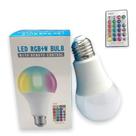 Lâmpada Led RGB 10w Com Controle Remoto AC85-265v A60 E27 Bivolt