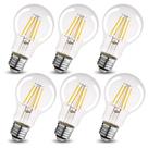 Lâmpada LED runquiz A19 6W 5000K E26 Dimmable Clear, pacote com 6