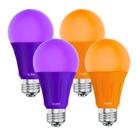 Lâmpada LED SLEEKLIGHTING A19 3W 120V roxa e laranja