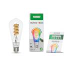 Lâmpada Led Smart Wi-Fi Inteligente ST64 Filamento 6W E27 RGB Taschibra