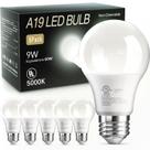 Lâmpada LED TJOY A19 9W 800LM 5000K E26 120V, pacote com 6 Lâmpada LED TJOY A19 9W 800LM 5000K E26 120V, pacote com 6