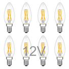 Lâmpada LED TOKCON 12V 4W E12 Candelabra 2700K, pacote com 8 Lâmpada LED TOKCON 12V 4W E12 Candelabra 2700K, pacote com 8