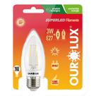 Lâmpada Led Vela Filamento Fosca E27 3 Watts Bivolt 2700K - OUROLUX