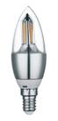 Lâmpada Led Vela Lisa 4W Bivolt E14 Branco Frio Cor Prata