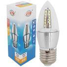 Lâmpada Led Vela Lisa 4w Bivolt E27 Branco Quente Prata