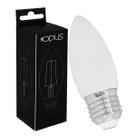 Lâmpada Led Vela Lisa Leitosa 4W Bivolt E27 Branco Quente