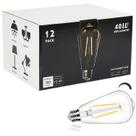 Lâmpada LED WinSaled Dimmable Edison 4W 2700K 350lm E26, pacote com 12