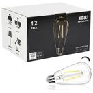 Lâmpada LED WinSaled Dimmable Edison 4W 5000K 400lm E26, pacote com 12 Lâmpada LED WinSaled Dimmable Edison 4W 5000K 400lm E26, pacote com 12