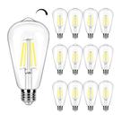 Lâmpada LED WinSaled Dimmable Edison 4W 5000K E26, pacote com 12