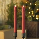 Lâmpada Luminara Burgundy, 2 conjuntos de velas cônicas de cera LED, 25 cm