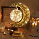 Lâmpada lunar Lifnatty Ramadan Eid Mubarak operada por bateria