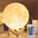 Lâmpada lunar Mydethun 16 cores 3D com controle remoto 18 cm com suporte