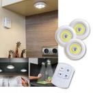 Lâmpada luz fria adesiva Quarto sala Led 3 Spot Controle Remoto