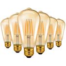 Lâmpada LVWIT Vintage Edison ST21 LED 8W 2500K E26, pacote com 6