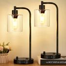 Lâmpada Lynnoland Industrial, conjunto de 2 cabeceiras USB reguláveis Lâmpada Lynnoland Industrial, conjunto de 2 cabeceiras USB reguláveis