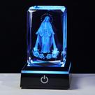 Lâmpada Movdyka 3D Estátua da Virgem Maria de Cristal 5.1x5.1x3 cm LED