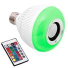 Lâmpada Multi LED Caixinha de Som Bluetooh Controle Música