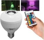 Lâmpada Musical De Led RGB Colorida Bluetooth Caixa De Som Bivolt Com Bocal E-27 Para Quartos