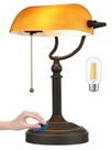 Lâmpada Newrays Amber Glass Bankers Desk Stepless Dimmable