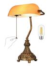 Lâmpada Newrays Bankers Vintage Amber Glass 37x28 cm LED