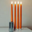 Lâmpada Ni-jasw Orange Flameless Taper Candles 28 cm, conjunto de 4 Lâmpada Ni-jasw Orange Flameless Taper Candles 28 cm, conjunto de 4