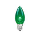 Lâmpada Novelty Lights C7 5W 120V verde, pacote com 25