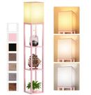 Lâmpada PARTPHONER Candeeiro de chão 160 cm rosa 3 prateleiras LED CCT