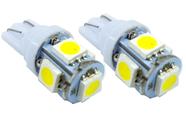 Lâmpada pingão 5 leds sdm - pingo t10 - super branco - par Lâmpada pingão 5 leds sdm - pingo t10 - super branco - par