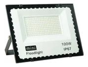 Lâmpada Refletor LED 100W Mini Holofote Branco Frio IP67 Bivolt Iluminação Estacionamento