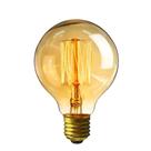 Lampada Retro Vintage Filamento Carbono G125 60W 127V Âmbar Gold Branca Quente Kian