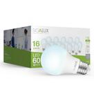 Lâmpada Sigalux A19 60W Eqv 5000K Daylight 9,5W, pacote com 16