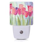 Lâmpada Smoaffly Pink Tulip LED Night Light Auto Sensor