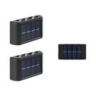 Lâmpada Solar De Parede 6LED Para Exterior Com Controle De Luz Para Jardim, Quintal, Varanda,
