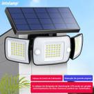 Lâmpada Solar Externa Potente De 6000mAh Com 3 Modos E Sensor De Movimento, Luz Brilhante Para