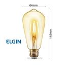 Lâmpada ST64 Filamento LED 4W Bivolt 2200K Âmbar Elgin