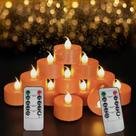 Lâmpada SUNGEGE Orange LED Tea Lights, pacote com 12 unidades de 4,3x4 cm