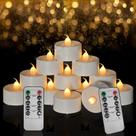 Lâmpada SUNGEGE Tea Lights, pacote com 12 lâmpadas, 1,7" x 1,6", operada por bateria