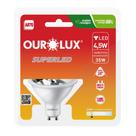 Lampada superled ar70 4,5w biv gu10 2700k 24g ourolux