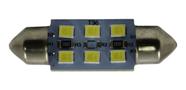 Lâmpada Torpedo 6 Leds 36mm 12v Luz Teto Branca - 10pc